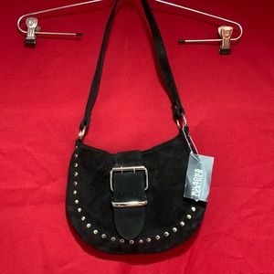 Wilson Leather Black Suede Purse snap Closure
